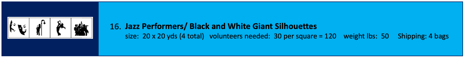 Sign requesting volunteers for a Black and White Giant event.