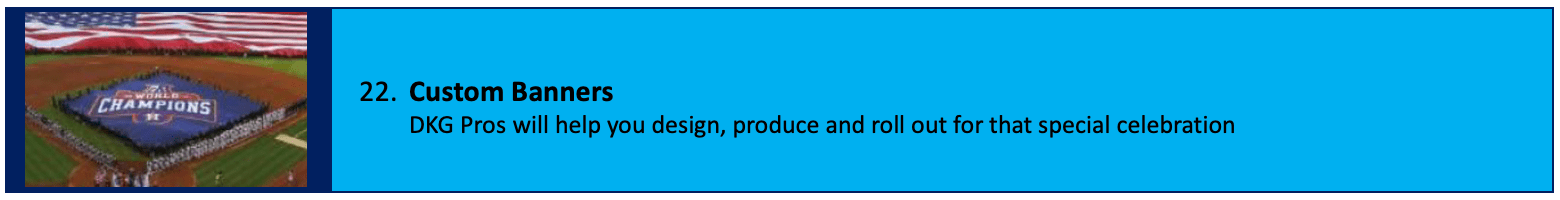 A blue background with black text about design and production.