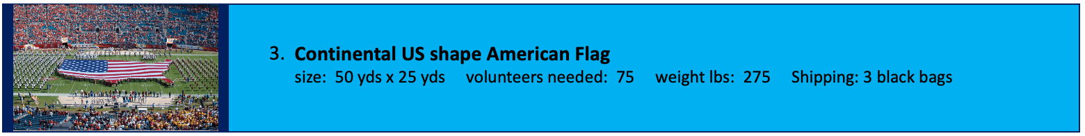 A blue sign requesting volunteers to fold the American flag.